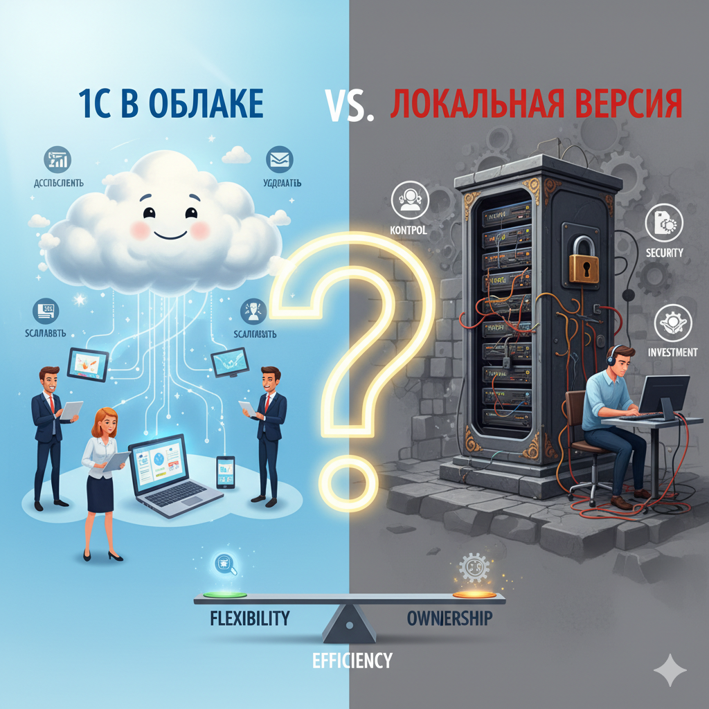 Как выбрать между облачным и локальным 1С в 2025 году